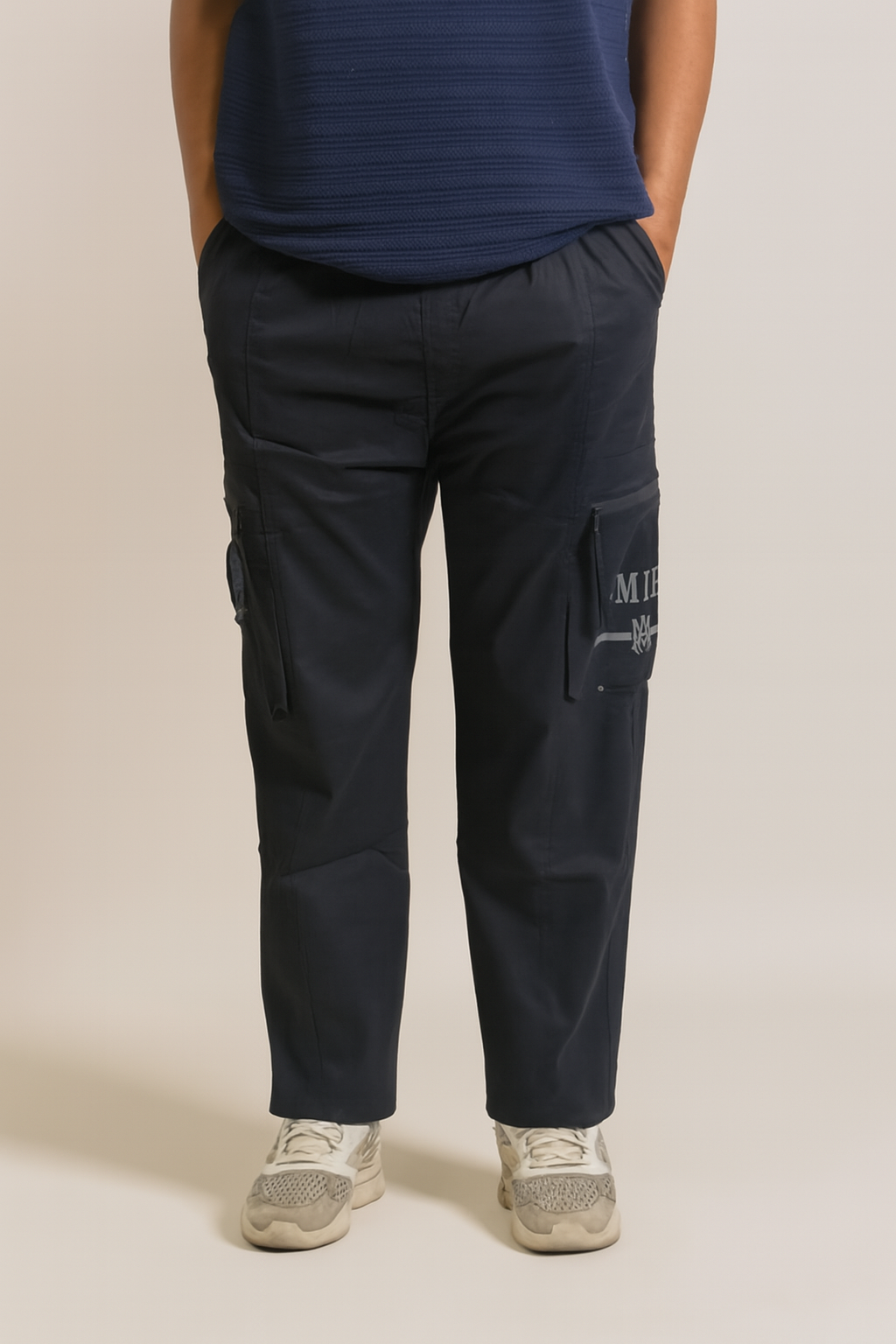 Baggy-Fit Cargo Trousers (Cotton Stretch Fabric)